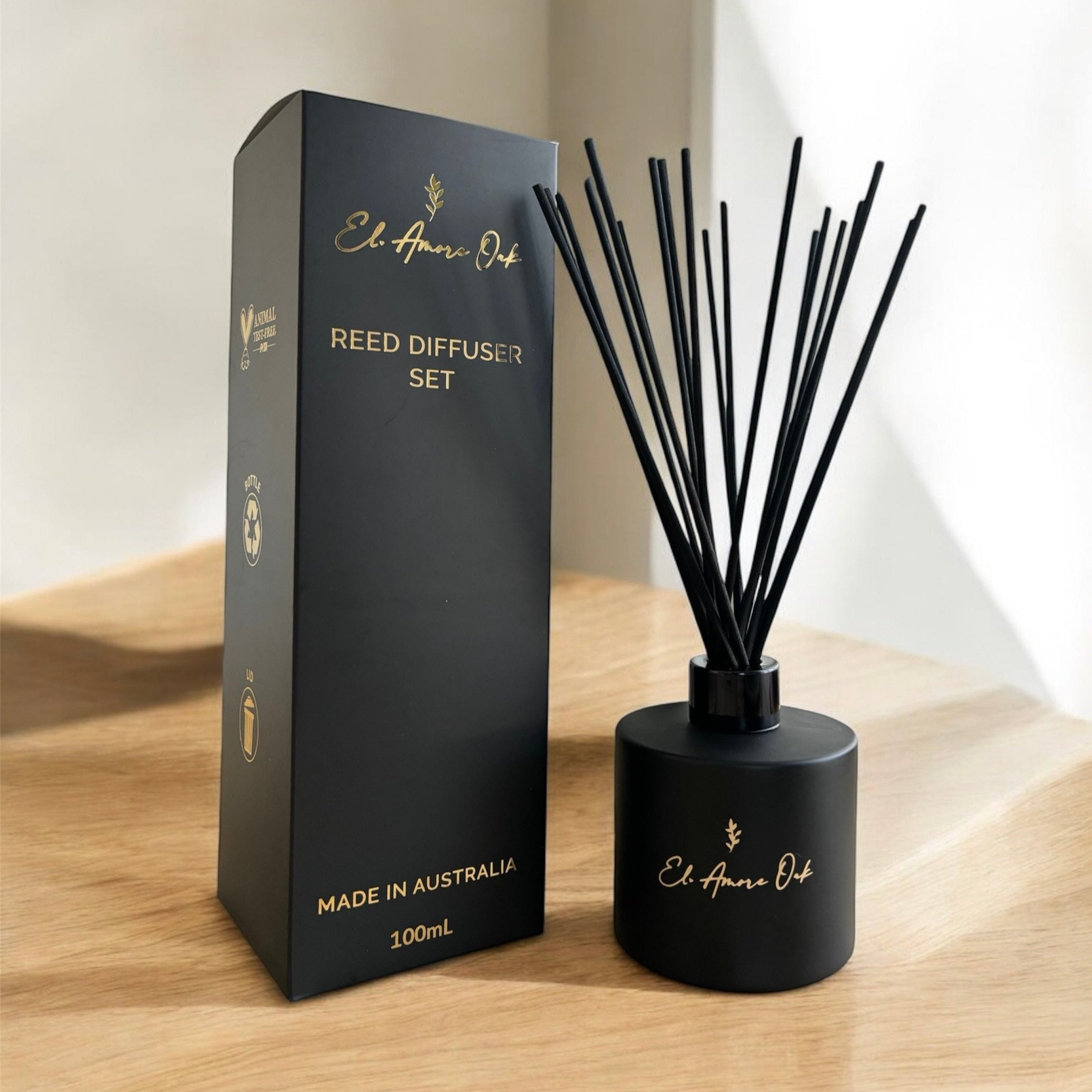 Reed Diffuser - Woody Leather - Our Signature Scent