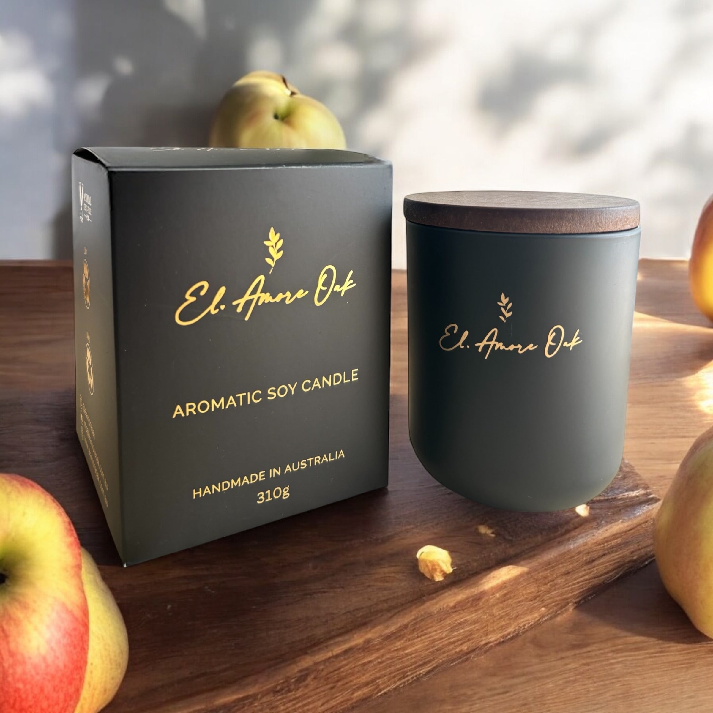 Mimosa & Apple Wooden Wick Candle